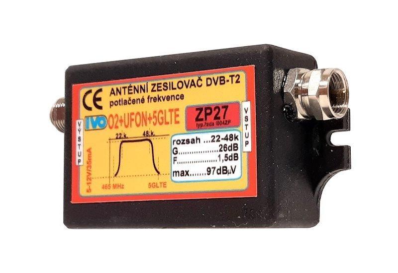 zesilovač na anténu IVO DVB-T/T2 26dB potlač.