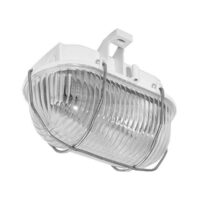 svítidlo OVAL 1x60W E27 IP44 bílé kov. mřížka